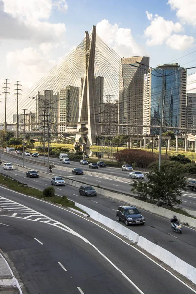 Sao Paulo Brasil Julio 2017 Vista Del Puente Octavio Frias — Foto de Stock