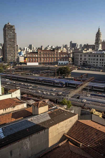 São Paulo Brasil Setembro 2010 Vista Aérea Pátio Manobra Parque — Fotografia de Stock