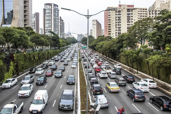 Sao Paulo Brasil Diciembre 2017 Gran Tráfico Corredor Norte Sur —  Fotos de Stock