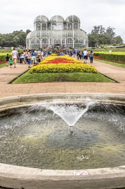 Curitiba, Pr, Brezilya, 30 Aralık 2017. Botanik Bahçesi Maria Garfunkel Richbieter, resmen cinsinden Curitiba Botanik Bahçesi turistler bir demir ve cam Konservatuarı Crystal Palace tarafından ilham ve 1991 yılında açıldı ben