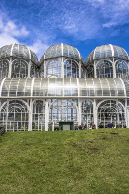 Curitiba, Pr, Brezilya, 30 Aralık 2017. Botanik Bahçesi Maria Garfunkel Richbieter, resmen cinsinden Curitiba Botanik Bahçesi turistler bir demir ve cam Konservatuarı Crystal Palace tarafından ilham ve 1991 yılında açıldı ben