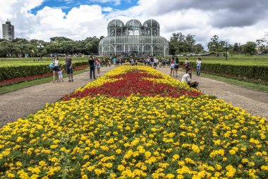 Curitiba, Pr, Brezilya, 30 Aralık 2017. Botanik Bahçesi Maria Garfunkel Richbieter, resmen cinsinden Curitiba Botanik Bahçesi turistler bir demir ve cam Konservatuarı Crystal Palace tarafından ilham ve 1991 yılında açıldı ben