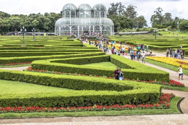 Curitiba, Pr, Brezilya, 30 Aralık 2017. Botanik Bahçesi Maria Garfunkel Richbieter, resmen cinsinden Curitiba Botanik Bahçesi turistler bir demir ve cam Konservatuarı Crystal Palace tarafından ilham ve 1991 yılında açıldı ben