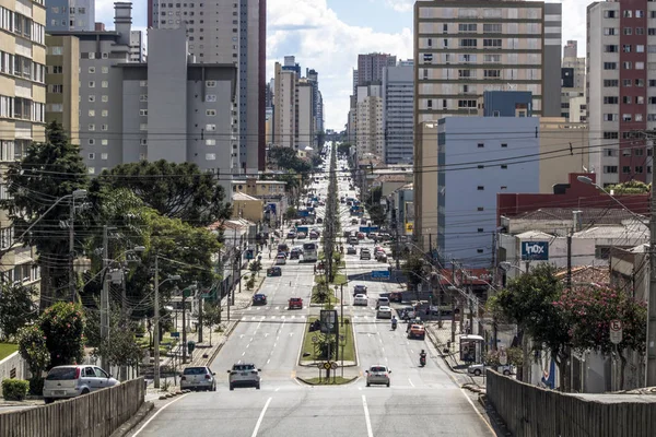 Curitiba Brasil Enero 2018 Tráfico Vehículos Avenida Visconde Guarapuava Región — Foto de Stock