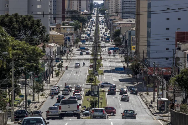 Curitiba Brasil Janeiro 2018 Trânsito Veículos Avenida Visconde Guarapuava Região — Fotografia de Stock