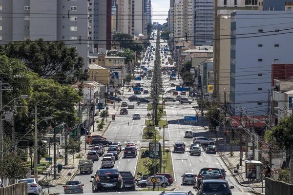 Curitiba Brasil Janeiro 2018 Trânsito Veículos Avenida Visconde Guarapuava Região — Fotografia de Stock