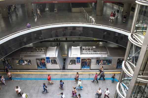 São Paulo Brasilien März 2017 Züge Und Passagiere Der Bahn — Stockfoto