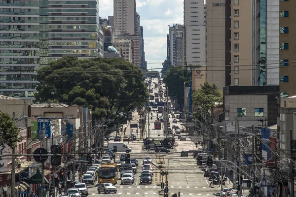 Curitiba Brasil Enero 2018 Tráfico Vehículos Avenida Setembro Región Central — Foto de Stock