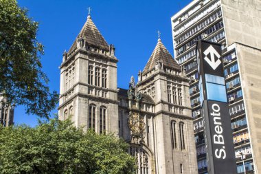 Sao Paulo, Brezilya, 12 Şubat 2016. Sao Bento Manastırı (Mosteiro de Sao Bento), Sao Bento Meydanı, Brezilya