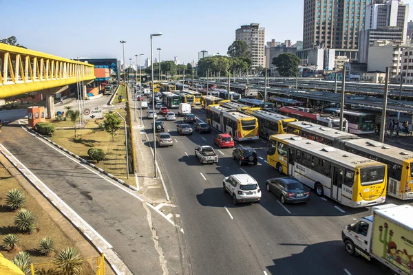 Sao Paulo Brasil Diciembre 2017 Tránsito Vehículos Avenida Del Estado —  Fotos de Stock