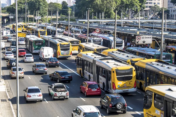 Sao Paulo Brasil Diciembre 2017 Tránsito Vehículos Avenida Del Estado —  Fotos de Stock