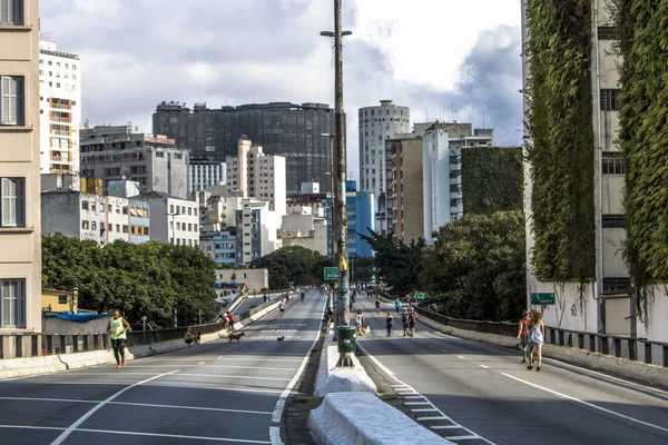 São Paulo Brasil Janeiro 2018 Pessoas Divertem Uma Estrada Alta — Fotografia de Stock