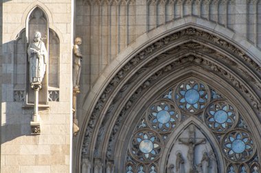 Sao Paulo, Brezilya için Se Büyükşehir Katedrali detayını. Se Cathedral 1913 Neo Gotik tarzda inşa edilmiştir.