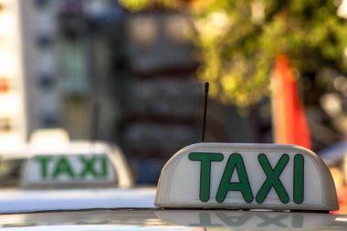 Taxi sign in Sao Paulo city, Brazil clipart