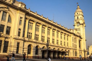 Sao Paulo, Brezilya, 27 Ağustos 2010. Sala Sao Paulo ve Julio Prestes istasyonu, şehir Sao Paulo Brezilya dış klasik mimarisi