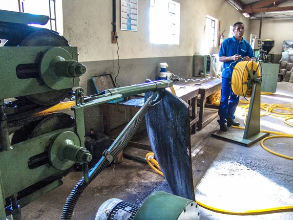 São Paulo Brasil Julho 2007 Fábrica Processamento Plástico Conduíte — Fotografia de Stock