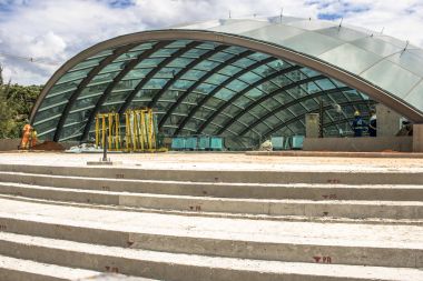 Sao Paulo, Brezilya, 02 Ocak 2017. İnşaat alanında satır 5 leylak metronun Borba Gato istasyonu işçi.