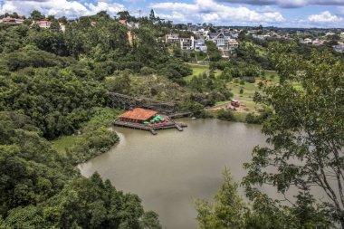 Curitiba, Parana, Brezilya, Tangua Park ve şehir panoramik