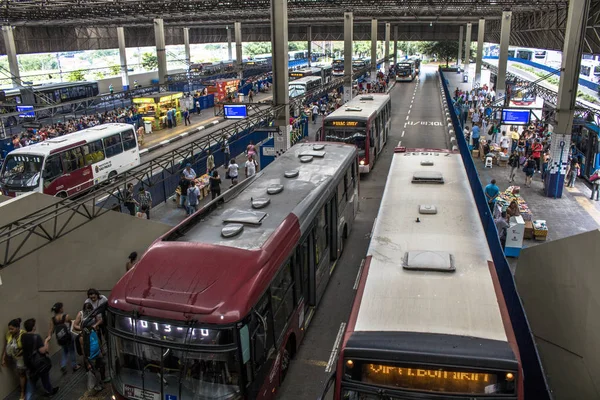 Sao Paulo Brasilien Januar 2017 Blick Von Menschen Die Busterminal — Stockfoto