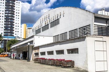 Curitiba, Pr, Brezilya, 03 Ocak 2018. Belediye çarşı, Curitiba, Parana devletin başkenti merkezi bölgesinde cephe.