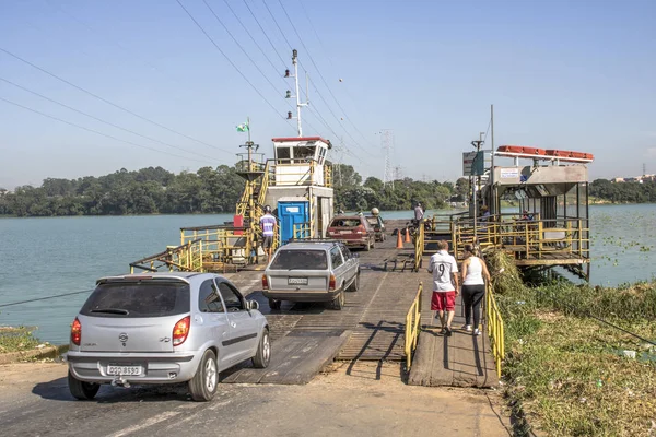 Sao Paulo Brazil February 2017 Ferryboat Crossing Billings Dam Parelheiros — Stock Photo, Image