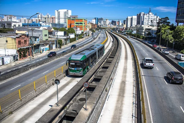 Sao Paulo Brazylia Luty 2017 Pojazd Tiradentes Express Bus Korytarza — Zdjęcie stockowe