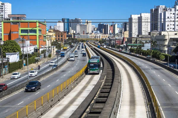 Sao Paulo Brazylia Luty 2017 Pojazd Tiradentes Express Bus Korytarza — Zdjęcie stockowe