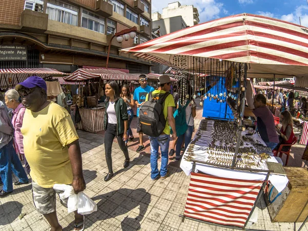 Sao Paulo Brazylia Kwietnia 2018 Rynku Ulicy Dzielnicy Liberdade Japońskim — Zdjęcie stockowe