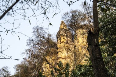 Kaya oluşumu, Brezilya 'nın Sao Paulo eyaletindeki Ocaucu belediyesinde Taş Kulesi veya Tanrı' nın Parmağı olarak bilinen kumtaşından oluşur.