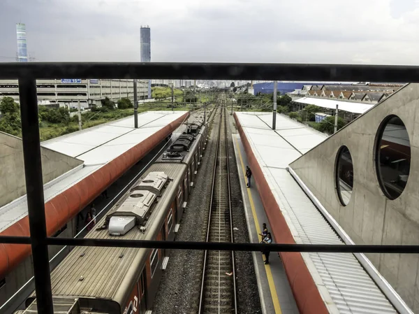 Sao Paulo Brasilien November 2018 Bahngleise Der Nähe Des Bahnhofs — Stockfoto