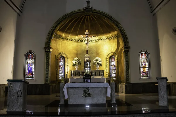 Marilia Sao Paulo Brasilien September 2019 Inuti Santo Antonio Kyrkan — Stockfoto