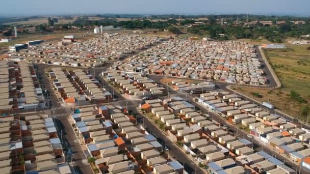 Aerial View Standardized Houses Federal Program State Sao Paulo Brazil — Stock Video