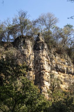 Kaya oluşumu, Brezilya 'nın Sao Paulo eyaletindeki Ocaucu belediyesinde Taş Kulesi veya Tanrı' nın Parmağı olarak bilinen kumtaşından oluşur.