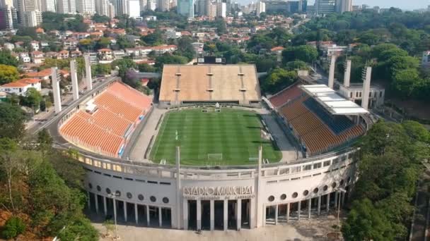 São Paulo Brasil Outubro 2019 Vista Aérea Feita Drone Estádio — Vídeo de Stock
