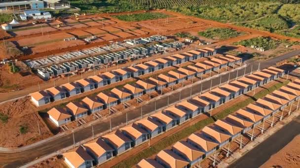 巴西圣保罗州联邦方案标准化住房的空中视图 — 图库视频影像