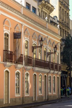 Sao Paulo, Brezilya, 12 Ağustos 2015. Solar da Marquesa de Santos ile Sao Paulo şehir merkezindeki bir numaralı evi birleştiren Sao Paulo Müzesi.