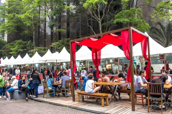 Sao Paulo Brazylia Grudnia 2016 Targi Gastronomiczne Paulista Avenue Centralny — Zdjęcie stockowe