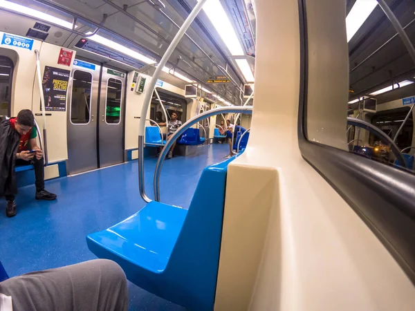 Sao Paulo Brezilya Şubat 2018 Metro Vagonuna Sistem Uzunluğu Milyon — Stok fotoğraf