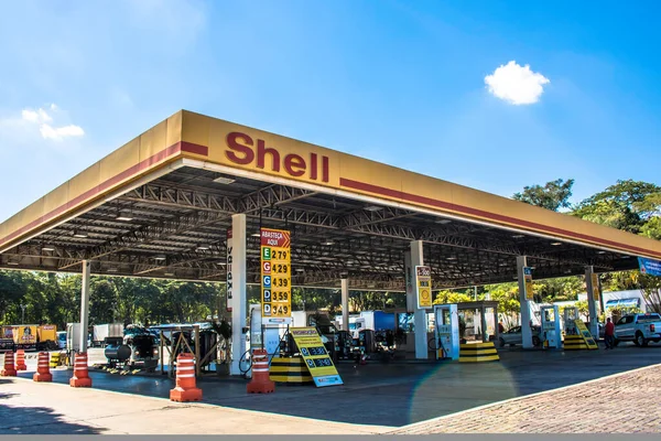 Sao Paulo Brazília 2018 Május Kilátás Shell Gáz Állomás Árak — Stock Fotó