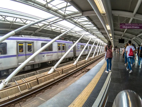 São Paulo Brasil Novembro 2018 Plataforma Estação Santo Amaro Linha — Fotografia de Stock