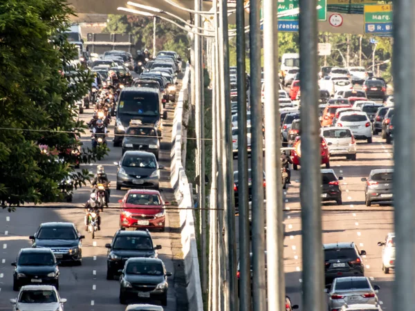 Sao Paulo Brazylia Grudnia 2018 Ruch Pojazdów Ruben Berta Avenue — Zdjęcie stockowe