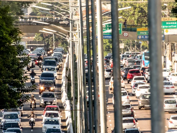 Sao Paulo Brazil December 2018 Vehicle Traffic Ruben Berta Avenue — Stock Photo, Image