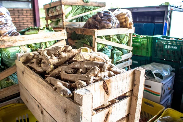Марилия Сан Паулу Бразилия Марта 2019 Года Фрукты Овощи Продаются — стоковое фото