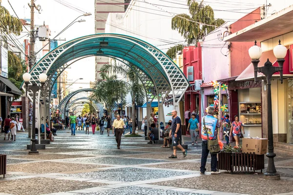 Bauru São Paulo Brasil Junho 2019 Pedestres Consumidores Caminham Calçadão — Fotografia de Stock