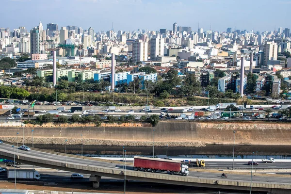 Sao Paulo Brasil Agosto 2019 Tráfico Vehículos Por Avenida Del —  Fotos de Stock