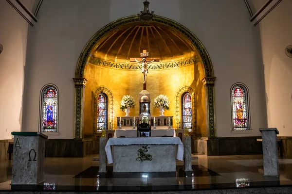 Marilia Sao Paulo Brasilien September 2019 Inuti Santo Antonio Kyrkan — Stockfoto