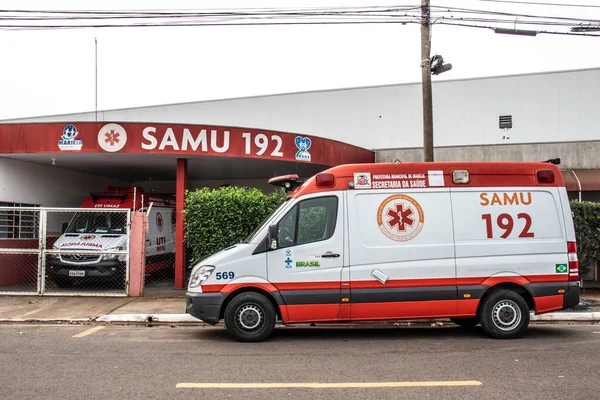 マリリア サンパウロ ブラジル 2019年9月20日 救急車駐車場 — ストック写真