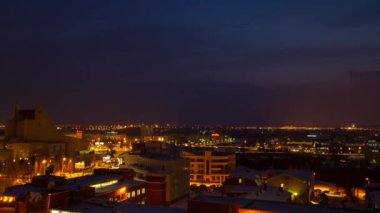 Kış gece Omsk şehir panoramik