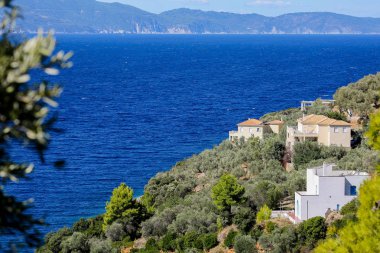 Denize sıfır tatil Yunan Ev'in manzara resim