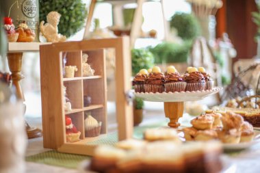 Çikolatalı mini kekler yakın çekim